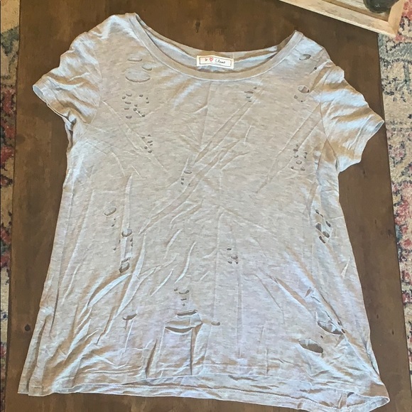 Ripped Up Heather Gray Top 🔥 - Picture 2 of 6